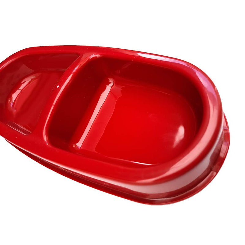 Cat Bowl – Red Coloured – Double Feeding Tray – NON-SLIP & SPILL FREE – Slightly Raised Platform – Protects Floor from Being Scratched - PawsPlanet Australia