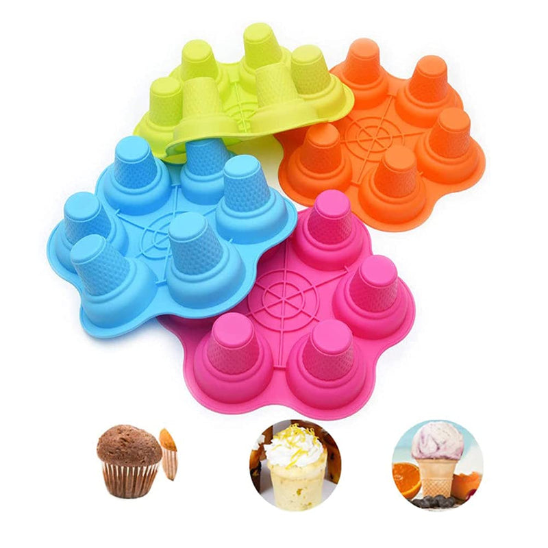 6 holes Ice Cream Cone Silicone Cake Mold Cup Baking Mold Random Color 1 pc Random Color - PawsPlanet Australia