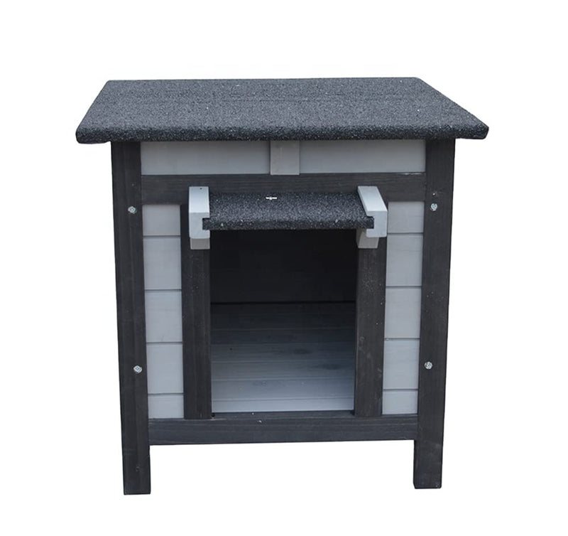 BUNNY BUSINESS Rabbit/Guinea Pig/Cat Wooden Hide House Run Hide - 50 x 42 x 43cm (DARK GREY) DARK GREY - PawsPlanet Australia