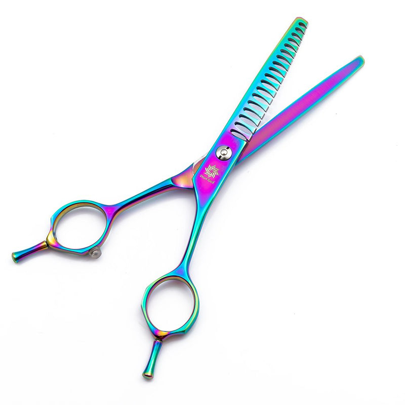 6.5"/8.0'' Professional Chunker Shear Twin Tail Downward Curved Pet Grooming Thinning/Blending Scissors Dog&cat Grooming Chunkers Shear 6.5 inches - PawsPlanet Australia