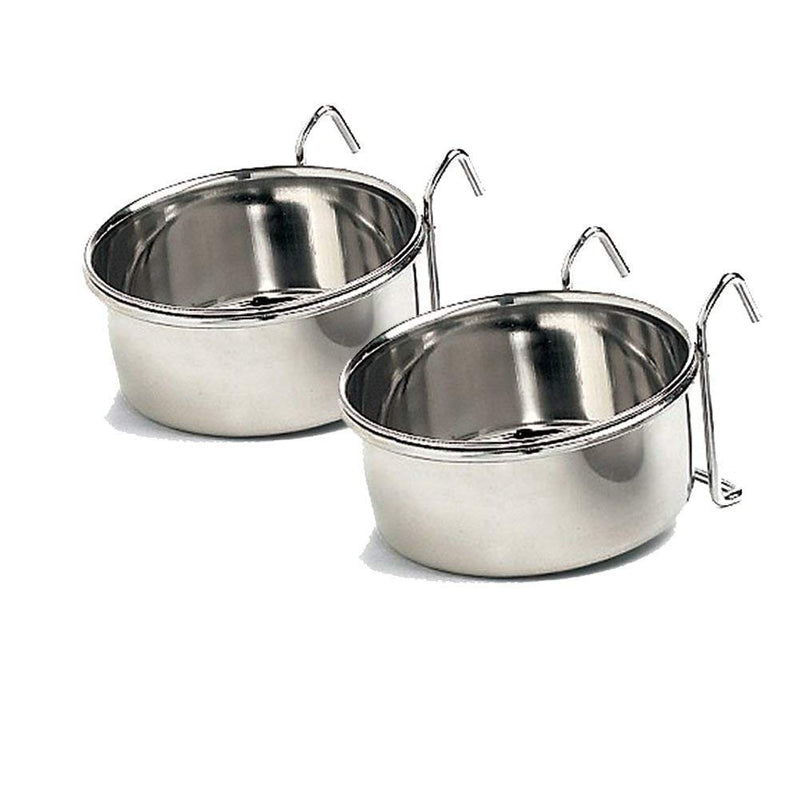 PETS EMPIRE Stainless Steel Coop Cup with Wire Hanger, 800 ML (Pack of 2) - PawsPlanet Australia