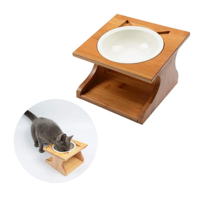 POPETPOP Raised Dog Bowl Single Pet Water Food Feeder Elevated Cat Bowl - PawsPlanet Australia