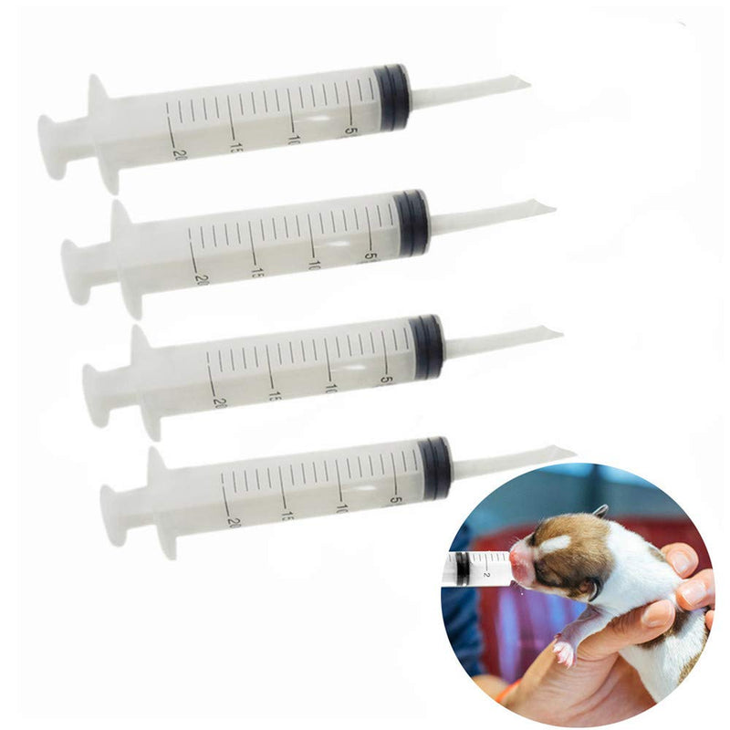 Symphonyw Pet Syringe,4pack 20ml Pet Hand Rearing Feeding Syringes Hydroponics Nutrient Injector Syringe Tube Pet Feeder - PawsPlanet Australia