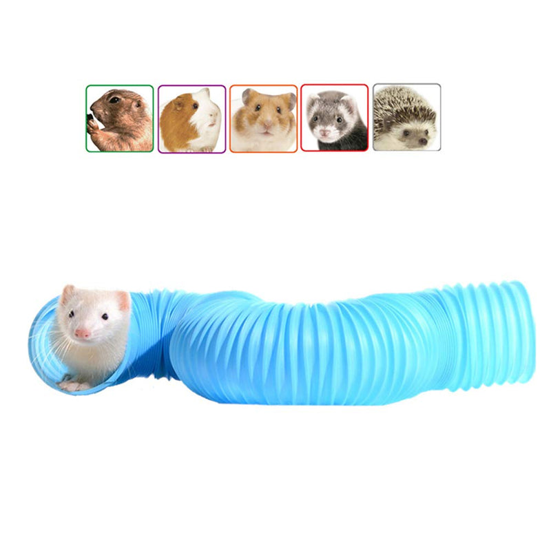 kathson Hamster Tunnels Pet Plastic Tube Tunnel Fun Toys for Puzzle Exercising Hiding Training or Gerbils, Guinea Pigs, Mice, Small Animals(Blue 2 PCS) - PawsPlanet Australia