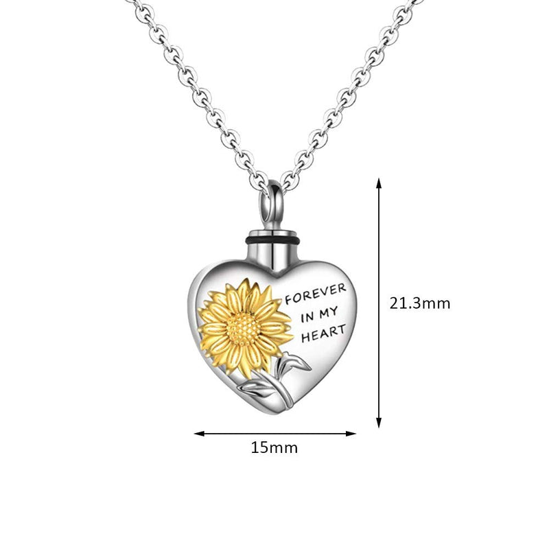 N\A Heart Ashes Necklace Stainless Steel Cremation Jewellery Urns Pendant for Memorial Dog Cat Pet Ashes - PawsPlanet Australia