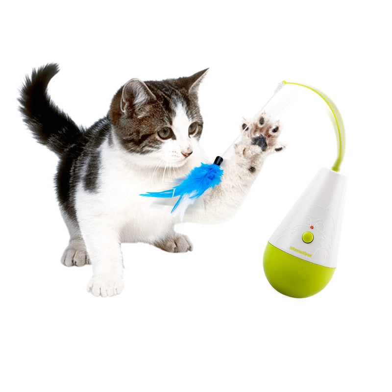 ALL FOR PAWS Cat Toys Interactive,Cat Feather Toys,Automatic Cat Toy,Cat Wand Toy,Culbuto Feather,Kitten Toys,Catnip Toys,Fun Stuff,Pet Toys Culbuto Feather - PawsPlanet Australia