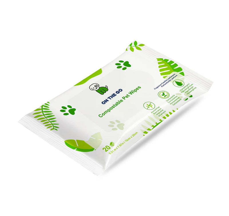 Panmer Pet Cleaning Wipes for All Pets Eco Friendly Hypoallergenic Odorless Pack of 20 20 Travel - PawsPlanet Australia
