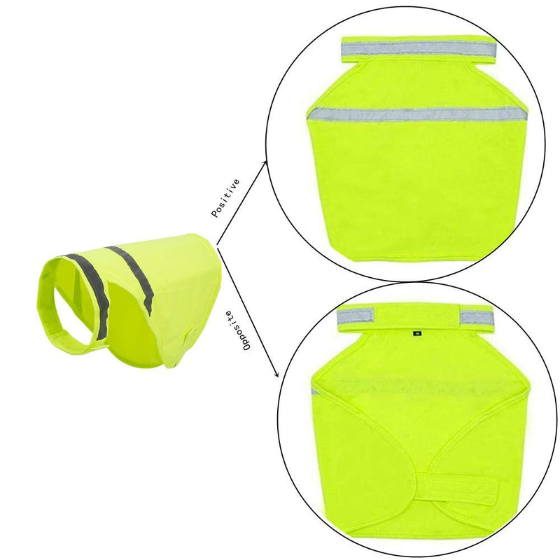 N\C High Visibility Dog Reflective Vest Safety Dog Vest Reflective Clothing Tape M Fluorescent Green 1PCS - PawsPlanet Australia