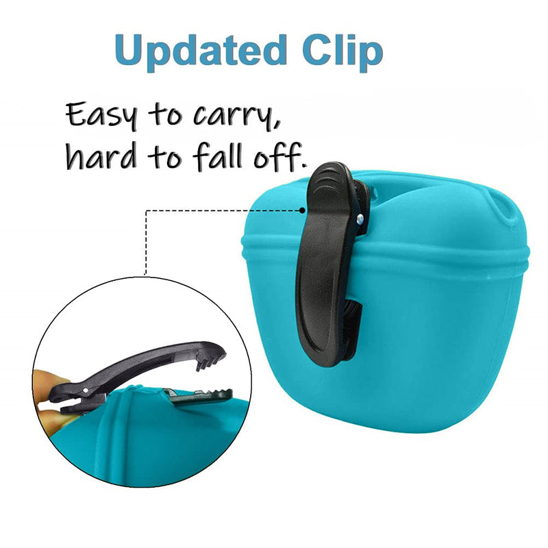 RoyalCare Silicone Dog Treat Pouch-Small Training Bag-Portable Dog Treat Bag for Leash with Magnetic Closure and Waist Clip 10oz X2[US Design Patent] - PawsPlanet Australia