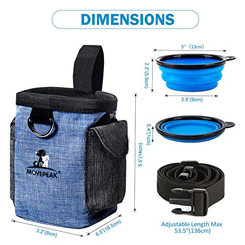 Hesheng Dog Treat Bag, with Collapsible Water Feeder Bowl and Pet Snack Storage Bag with Adjustable Waistband Travel for Walking Hiking Travelling or Outdoor Use (pueple) pueple - PawsPlanet Australia