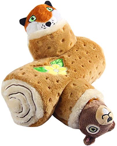 ALL FOR PAWS Pet Squirrel Squeaky Plush Toys Tree Trunk Burrow with 2 Cute Squeaky Squirrel (32 x 27 x 18 cm /12.5 x 10.7 x 7 Inch)-Hide and Seek Activity for Dogs S - PawsPlanet Australia