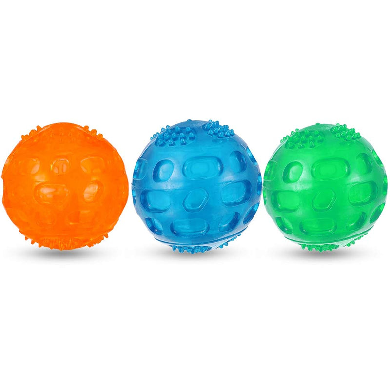 falllea 3 Pcs Dog Ball, Pet Chew Toys Balls, Squeaky Dog Ball Waterproof Dog Toys for Pets Training Swimming Playing Running - PawsPlanet Australia