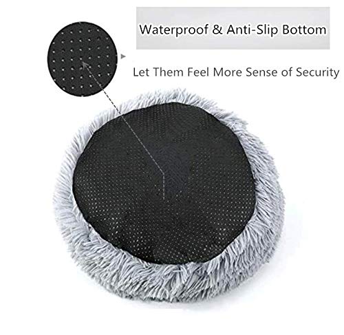 [Australia] - Aqueous Dogs Bed Calming Bed for Dogs Machine Washable, Waterproof Bottom Ultra Soft Washable Dog and Cat Cushion Bed Warming Cuddler Bed for Cats or Dogs Medium grey 