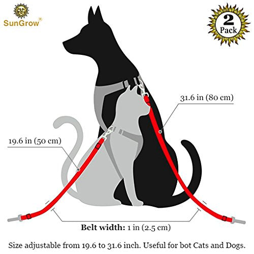 [Australia] - 2 Dog and Cat Car Seat Belts, Prevent Stress from Traveling in Crate/Kennel, Allow Breathing Fresh air, No Risk of Pets Jumping Out of The car Accidentally, Adjustable & Supports All Cars 