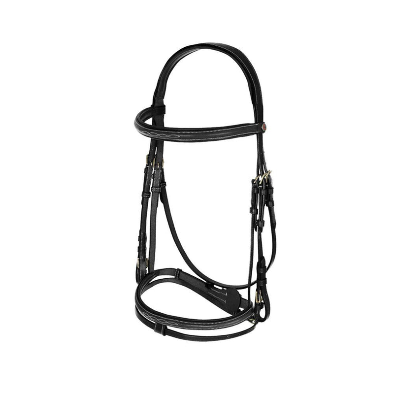 Horze Constance Padded Flash Bridle, Black, F F(Full) - PawsPlanet Australia