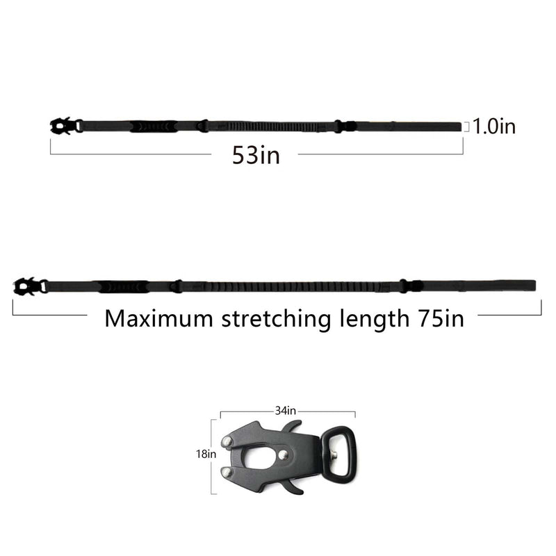AIRUIDOG Heavy Duty Tactical Bungee Dog Leash, 4-6FT Shock Absorbing Tactical Dog Leash with 2 Padded Handles, Metal Carabiner Clip,Car Seatbelt, Reflective Dog Leash for Medium Large Dogs (Black) Black - PawsPlanet Australia