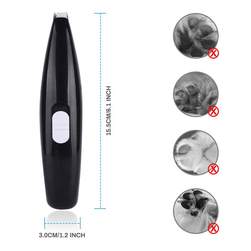 Pet Hair Trimmer, Welltop Low Noise Electric Dog Clipper Rechargeable Hair Clipper Set for Small Dogs and Cats Paw, Ears, Eyes, Face (Black) Black - PawsPlanet Australia