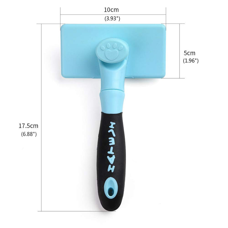 [Australia] - HATELI Pet Self Cleaning Slicker Brush for Cat & Dog Grooming Brushes for Shedding，Automatic Deshedding Tool for Shedding Long and Short Fur Blue 