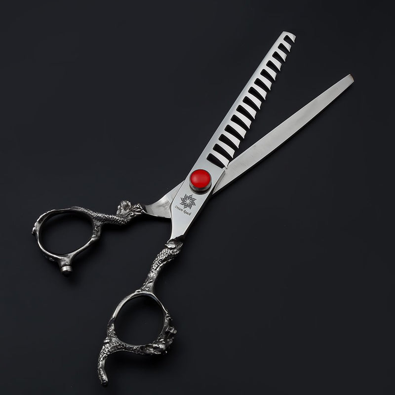 [Australia] - Dream Reach 7.0 inch Professional Dragon Handle Pet Grooming Thinning/Texturizing Scissors Japanese Steel - 14 Teeth Dog Chunker Shears - Perfect for Pet Groomer or Home DIY Pet Use 