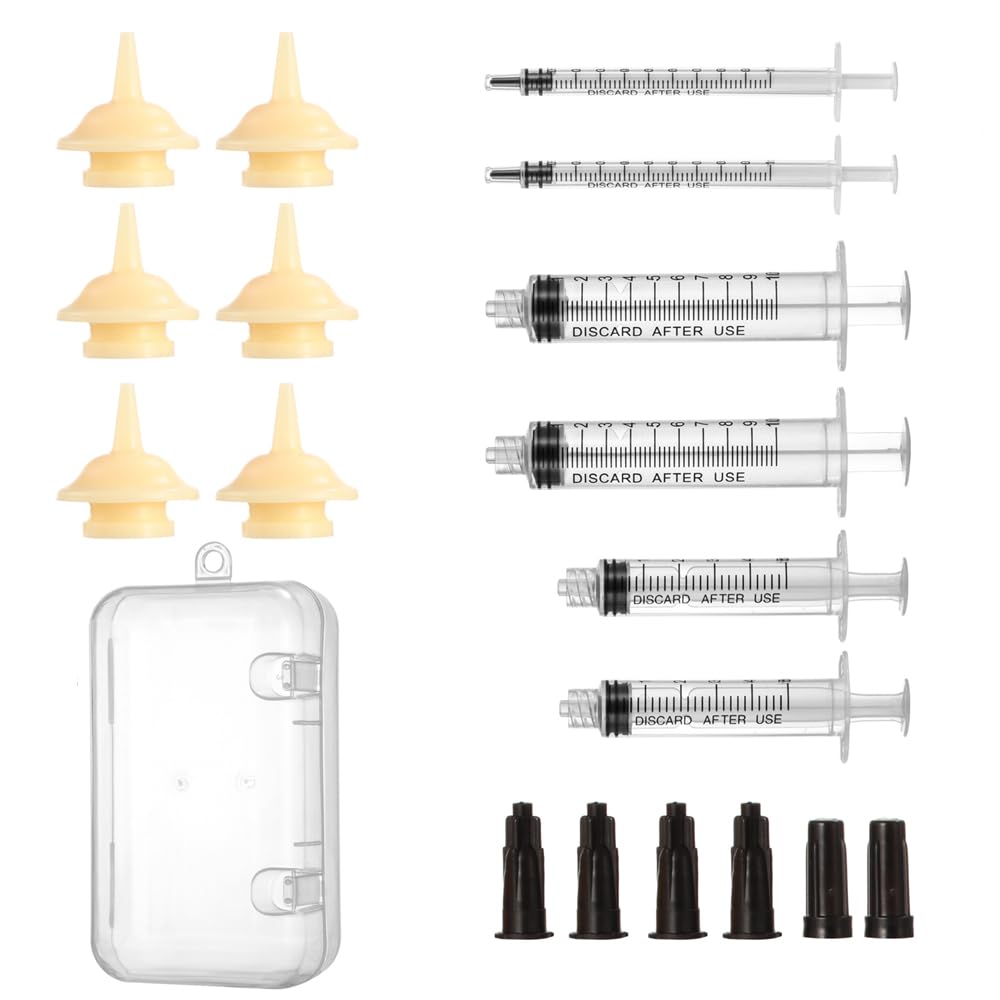Vibury Mini and Nipples with Syringes Pack of 18 Pet Feeding Silicone Nipple Syringes for Puppy Dog Cat or Other Pets - PawsPlanet Australia