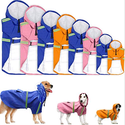 [Australia] - SAYGOGO-- Pet Raincoat /Ajustable Pet Fashion Waterproof Clothes / PU Waterproof Raincoat /Lightweight Rain Jacket Poncho  Hoodies for Small Medium 