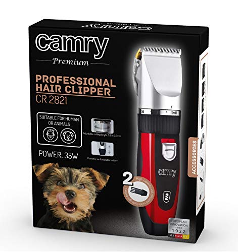CAMRY CR-2821 Pet Hair Trimmer Black Red Silver - PawsPlanet Australia
