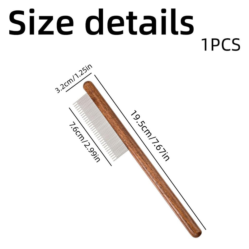 PSOWQ 1 piece dog brush, cat brush, lice comb with wooden handle, flea comb for dogs and cats with tangled short/long hair, brush for pet care - PawsPlanet Australia