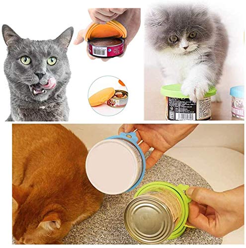 MQIAN Tin Can Lids Pet Food Can Covers Fits 3 Sizes，Universal Silicone Dog Cat Food Can Lids，6 Lids & 1 Spoon - PawsPlanet Australia