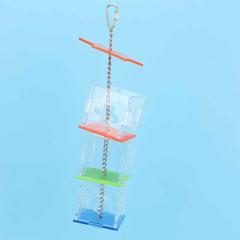 Parrot Foraging Toy, Multilayer Hanging Treat Foraging Feeding Storage Transparent Acrylic Food Dispenser Hanging Fruit Vegetable Millet Food Basket - PawsPlanet Australia