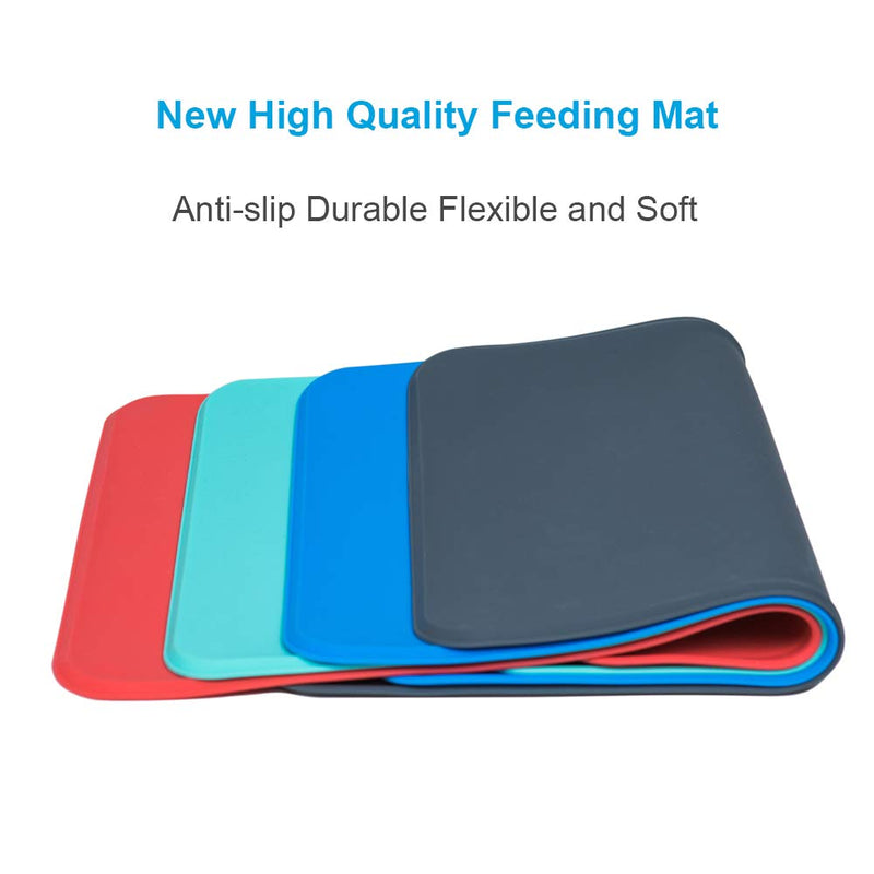 [Australia] - AUDWUD Silicone Waterproof Dog Cat Pet Feeding Mats,Anti-Slip Pet Bowl Mats, Pet Feeding Mat Medium: 18.5" x 11.5" Black 