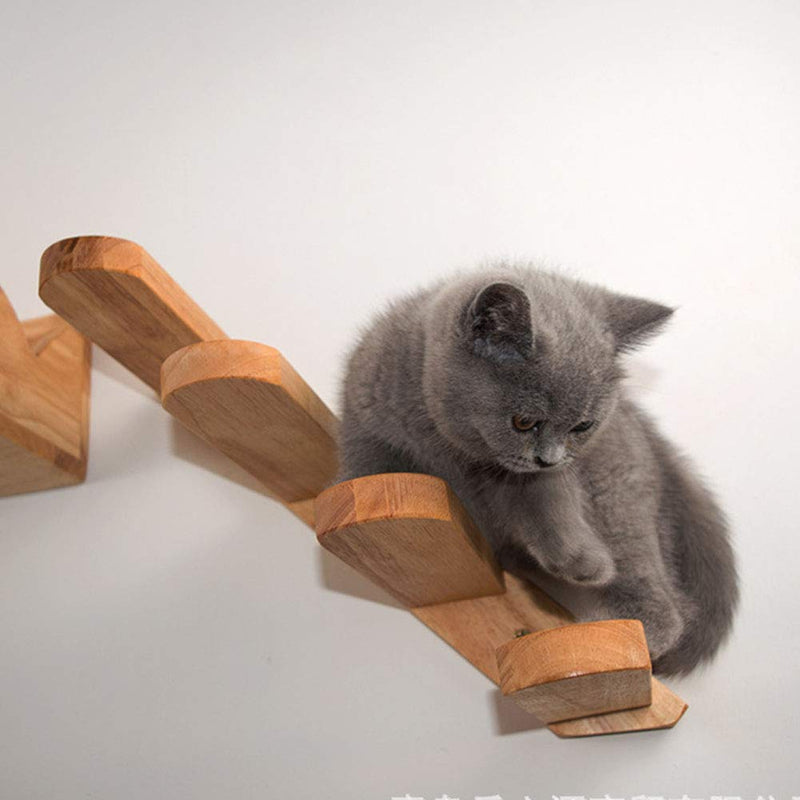 Dengofng Cat ladder Toy Wall Mount Climbing Window Pet Gifts Springboard Home Solid Wood Stable Kitten Step Staircase Easy Install Left to Right - PawsPlanet Australia