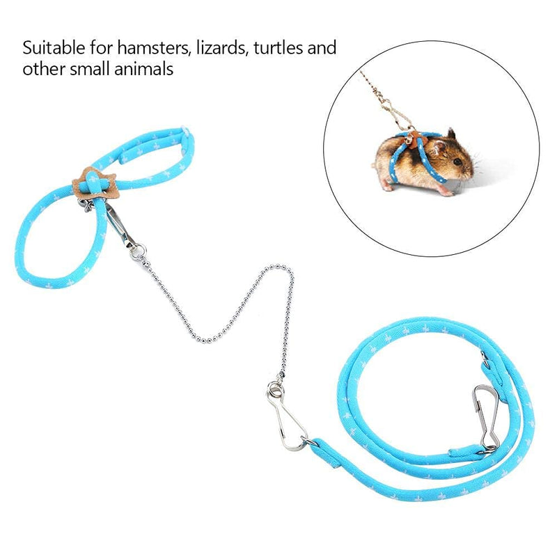 Hamster Harness and Leashes, Adjustable Anti-bite Chest Straps Small Animals Traction Rope for Rat Mouse Outdoor Travel(Blue) Blue - PawsPlanet Australia