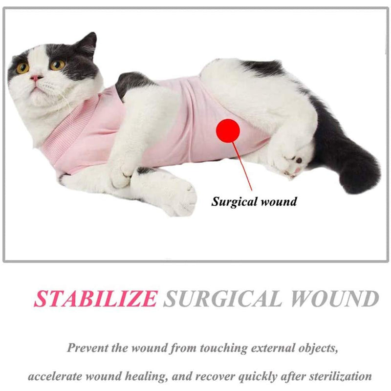 L7HWDP Cat Professional Recovery Suit,Cat Clothes for Abdominal Wounds or Skin Diseases (S) S - PawsPlanet Australia