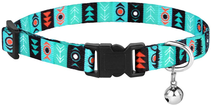 CollarDirect Cat Collar Breakaway Set of 2 PCS Tribal Pattern Aztec Pet Safety Adjustable Kitten Collar with Bell Ethnic + Tribal - PawsPlanet Australia