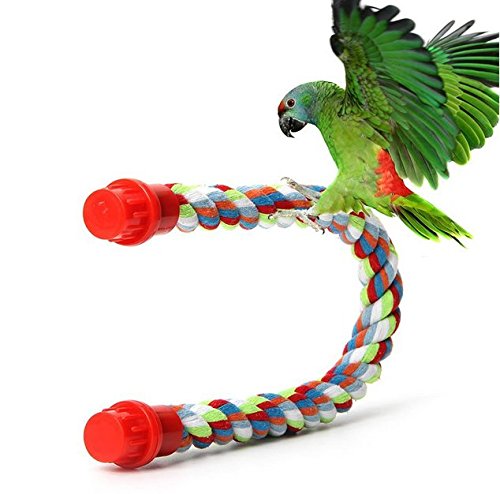 Hypeety Birds Parrot Hanging Perch Adjustable Parrot Rope Swing Chew Toy Cage Accessories - PawsPlanet Australia