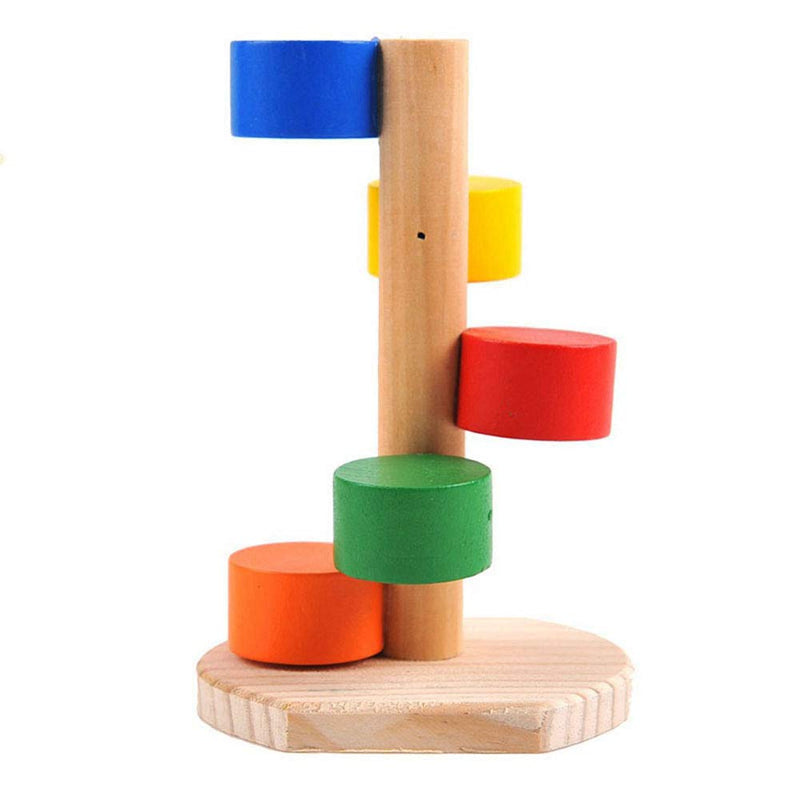 [Australia] - Hamster Colorful Wooden Climbing Ladder, Small Pet Training Ladder with Base for Dwarf Chinchilla Guinea Pig Gerbil Rodents and other Small Animals, Parrot Climbing Standing and Cage Accessories 