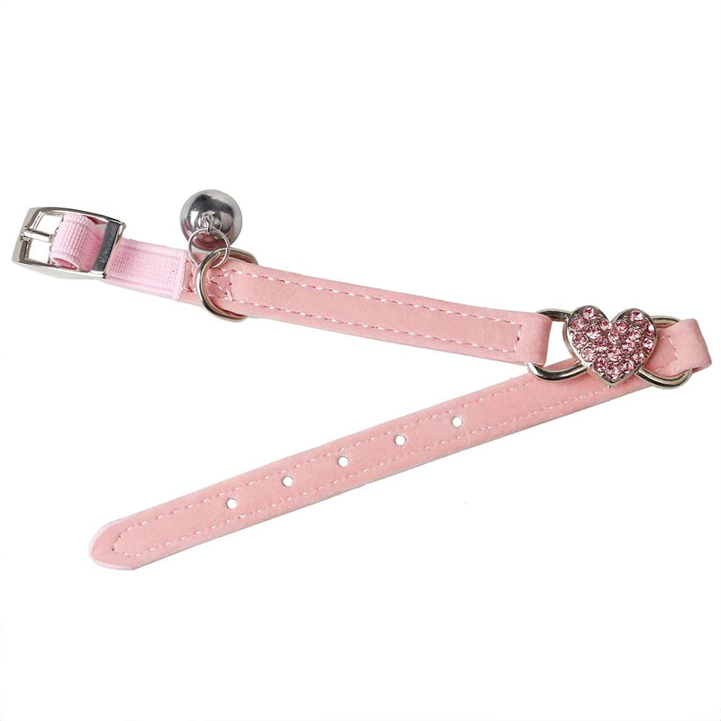 kuou 2pcs Lovely Kitten Collar, Pink Cat Collar with Bell and Elastic Strap - PawsPlanet Australia