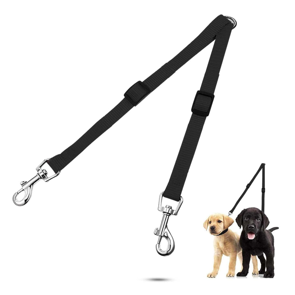 Adjustable Double Leash for Pet Trainers, No Tangle, Double Dog Leash, Perfect Leashes for Walking 2 Dogs on One Leash (Black) Black - PawsPlanet Australia
