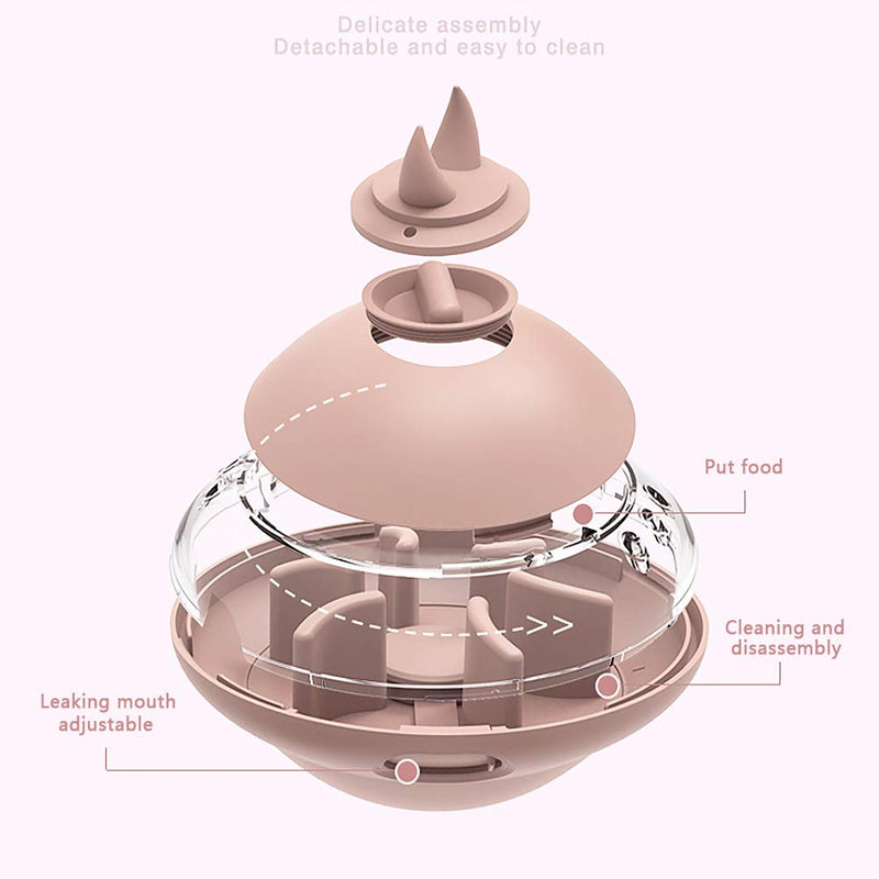 YANGDD Dog Treat Ball, Cat Food Dispensers, Dog Food Ball, Multifunctional UFO Tumbler Feeder Interactive Slow Dog Toy, for Small Medium Dogs and Cats Chasing Chewing Playing-Pink - PawsPlanet Australia