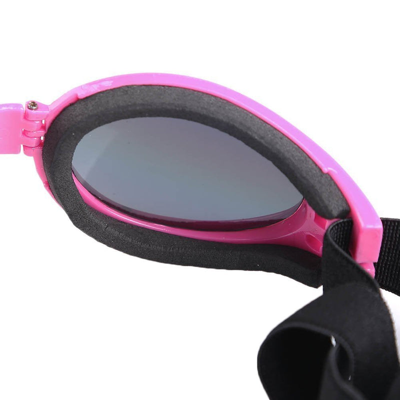 QUMY Dog Goggles Eye Wear Protection Waterproof Pet Sunglasses for Dogs About Over 15 lbs (Pink) Pink - PawsPlanet Australia