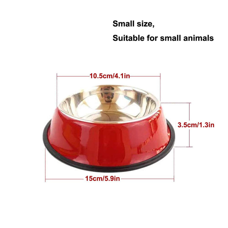 SUOXU Dog Bowls,Pieces Stainless Stee Cat Bowls for Kittensl,Non-Slip Cat Feeding Bowls,Multifunctional Dog Cat Food Bowl, Small Pet Color Food Bowls And Water Bowls,Pack of 2 XS-7oz/195ml - PawsPlanet Australia