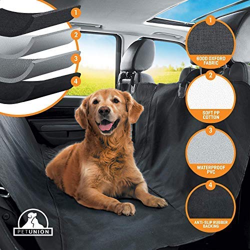 [Australia] - Pet Union Luxury Car Seat Cover/Hammock for Rear Bench (for Large & Small Dogs), Simple Installation & Easy to Clean, Protect Your Car, 100% Waterproof, Anti-Slip Design, Travel Worry-Free 