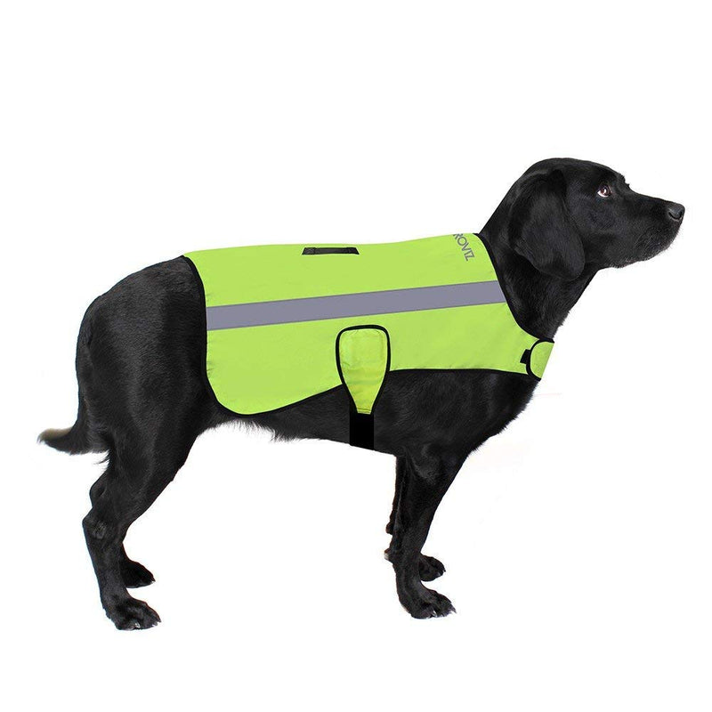 Proviz Classic Hi Viz Reflective Waterproof Fleece-Lined Dog Coat Hi Visibility Jacket M - PawsPlanet Australia