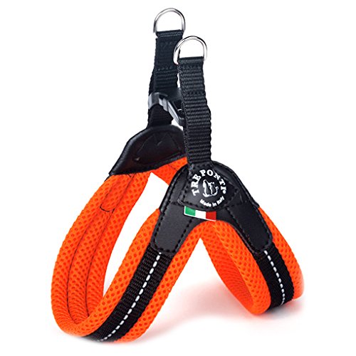 Tre Ponti Easy Fit Mesh Fix Neon Dog Harness, Size 4, Orange - PawsPlanet Australia