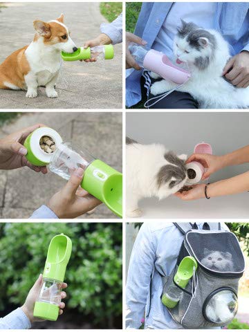 madeking Dog Water Bottle Portable Pet Water Bottle Leak Proof Dog Water Dispenser and Food, Multifunctional Outdoor Water&Food Bowl for Dogs and Cats (Bule) Bule - PawsPlanet Australia