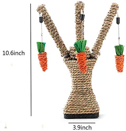 Small Animal Activity Toy, Bunny Fun Tree Rabbit Perfect Chew Bite Toys Scratcher Climbing Carrot Boredom Breaker for Small Animal Cat Guinea Pig Tooth Cleaning/Activity Play - PawsPlanet Australia