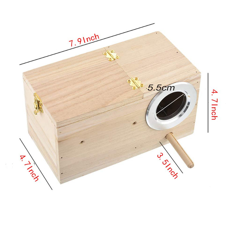 PINVNBY Parakeet Nest Box Bird House Budgie Wood Breeding Box for Lovebirds, Parrotlets Mating Box (M:7.9 * 4.7 * 4.7 inch) - PawsPlanet Australia