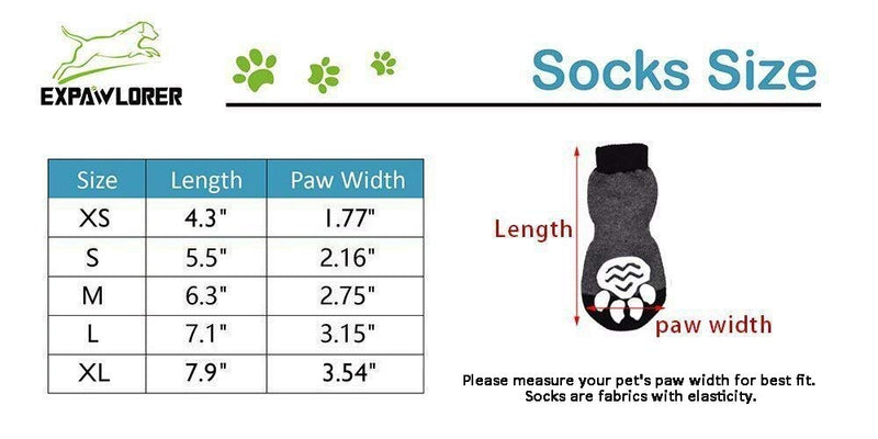 [Australia] - EXPAWLORER Anti-Slip Dog Socks Traction Control for Indoor Wear, Paw Protection Small Black 