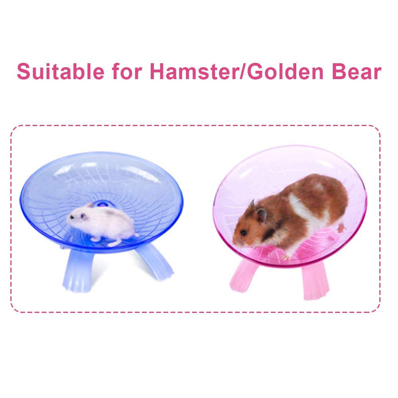 HEEPDD Silent Spinner, Mute Plastic Hamster Wheel Flying Saucer Wheel Translucent Exercise Wheel for Small Animals Hamsters Gerbils Guinea Pigs(Pink) Pink - PawsPlanet Australia