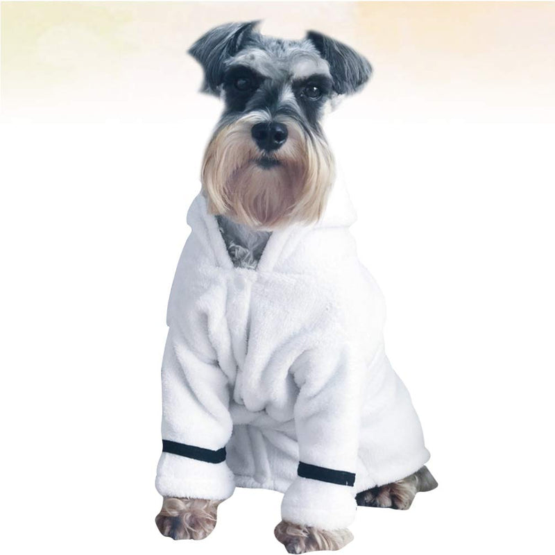 Balacoo Soft Pet Bathrobe Pajamas Small Dog Bathrobe Towel - Super Absorbent Dog Drying Towel Robe with Hood - Dog Towels for Medium Small Dogs (White) XL - PawsPlanet Australia